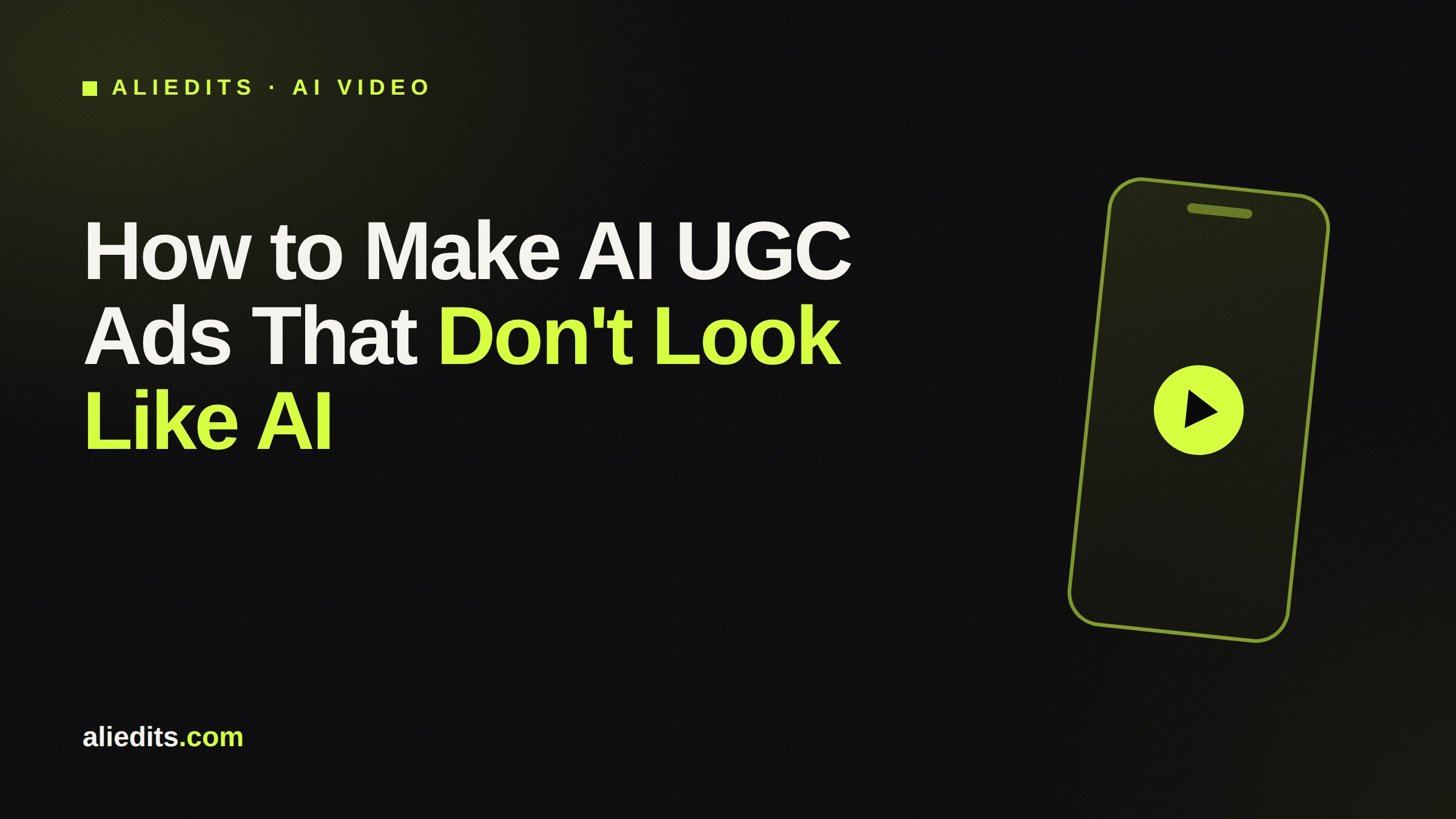 Phone screen with a play button, representing an AI UGC ad that looks like real phone footage